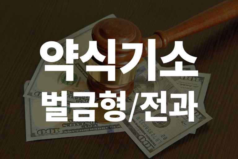 약식기소 벌금형 전과기록 선거유예 장단점