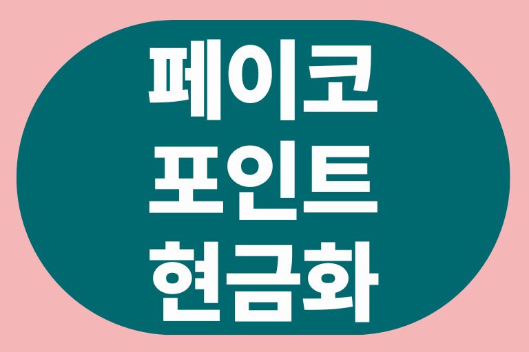 페이코 포인트 현금화