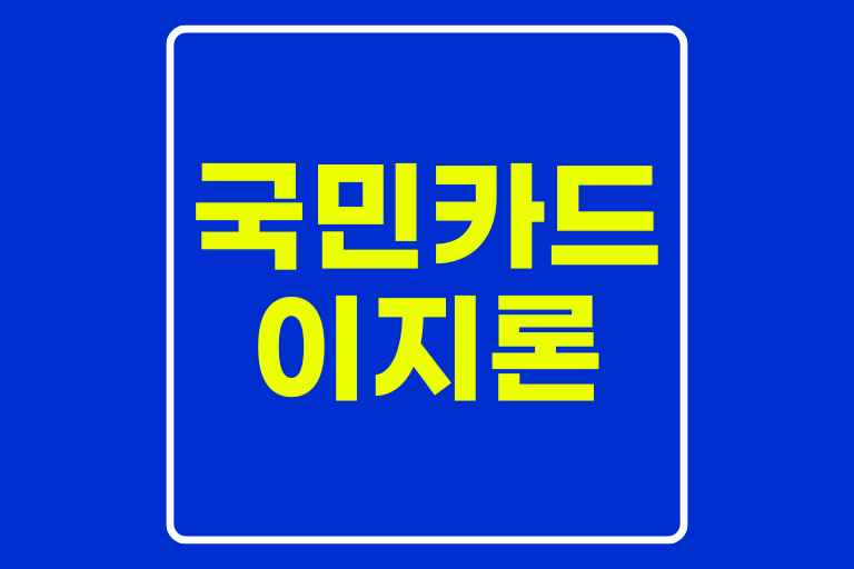 국민카드 이지론 후기