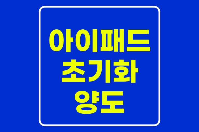 아이패드 초기화 양도