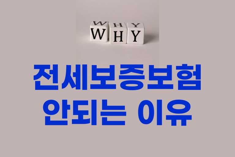 전세보증보험 안되는 이유​​​​