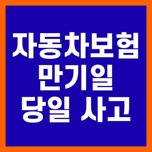 자동차보험 만기일 당일 사고