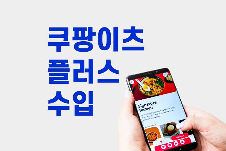 쿠팡 이츠플러스 수입