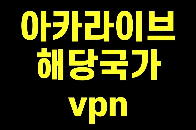 아카라이브 해당국가 vpn