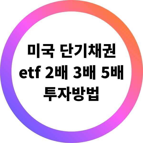 미국 단기채권 etf 2배 3배 5배 투자방법