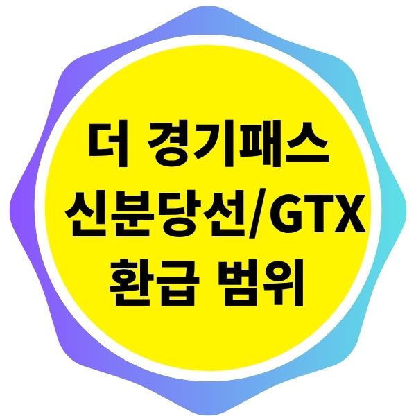 교통카드 더 경기패스 사용 시 신분당선 및 GTX 환급 범위