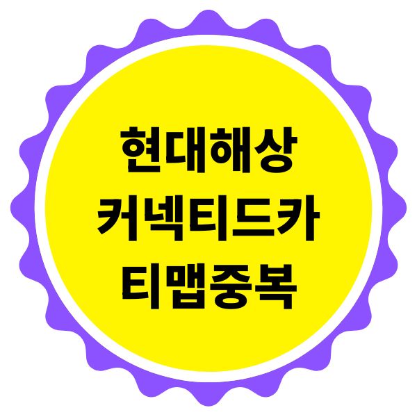현대해상 커넥티드카 티맵 중복
